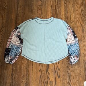 Simply Southern Top with Multicolor Sleeves
